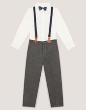 Arthur Herringbone 3-Piece Suit with Braces, Grey (GREY), large