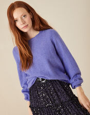 Sofia Stitch Button Back Jumper, Blue (BLUE), large