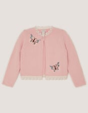 Sequin Butterfly Fluffy Cardigan, Pink (PINK), large