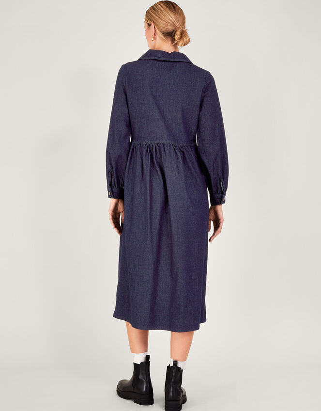 Alana Zip Midi Dress, Blue (INDIGO), large