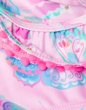 Butterfly Print Pom-Pom Tankini Set, Pink (PALE PINK), large