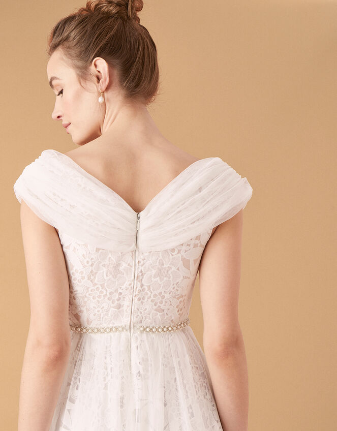 Laurie Lace and Tulle Bardot Bridal Dress, Ivory (IVORY), large
