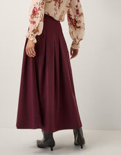 Dani Pleat Midi Skirt, Purple (AUBERGINE), large