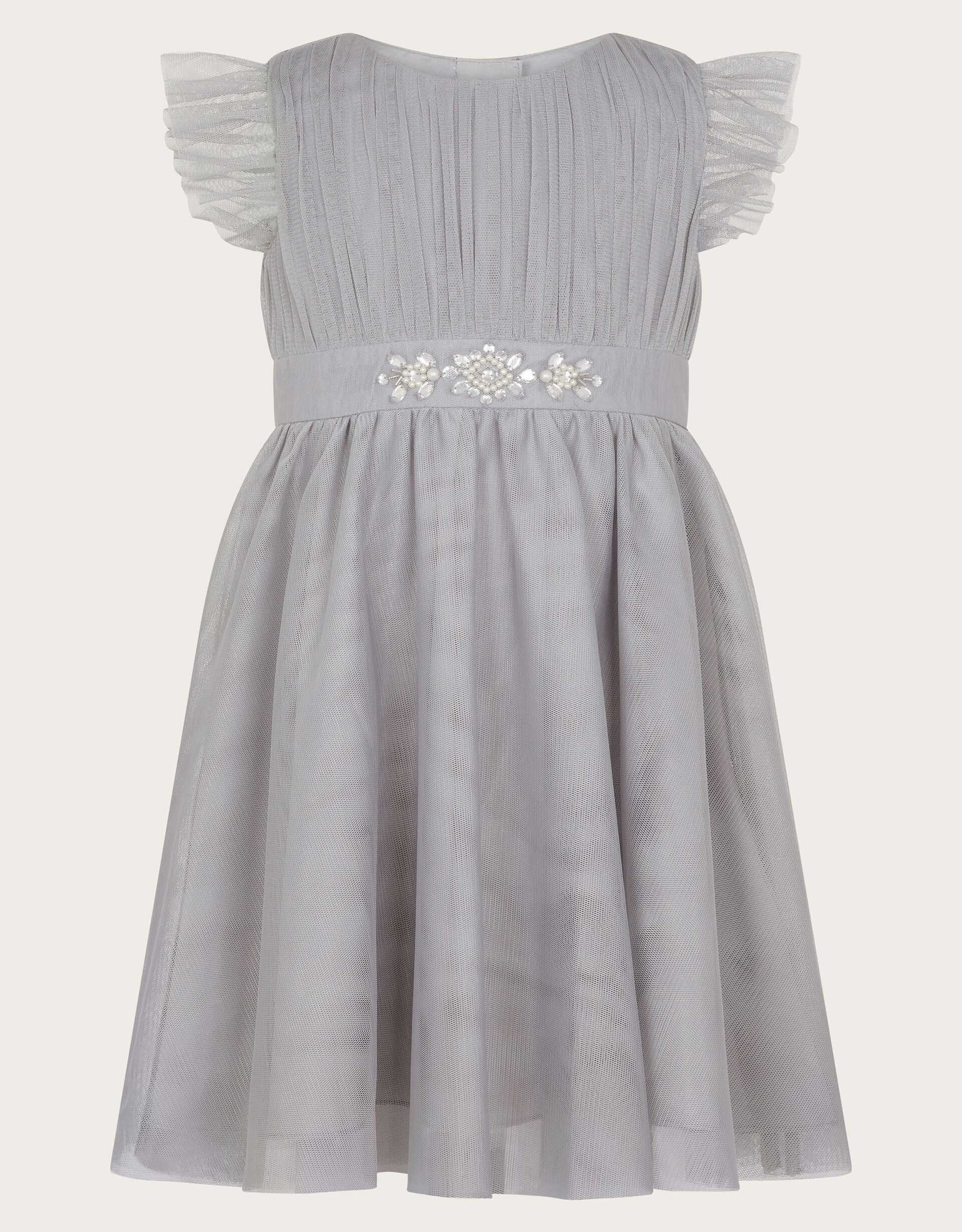 Baby Penelope Tulle Sparkle Belt Dress Grey