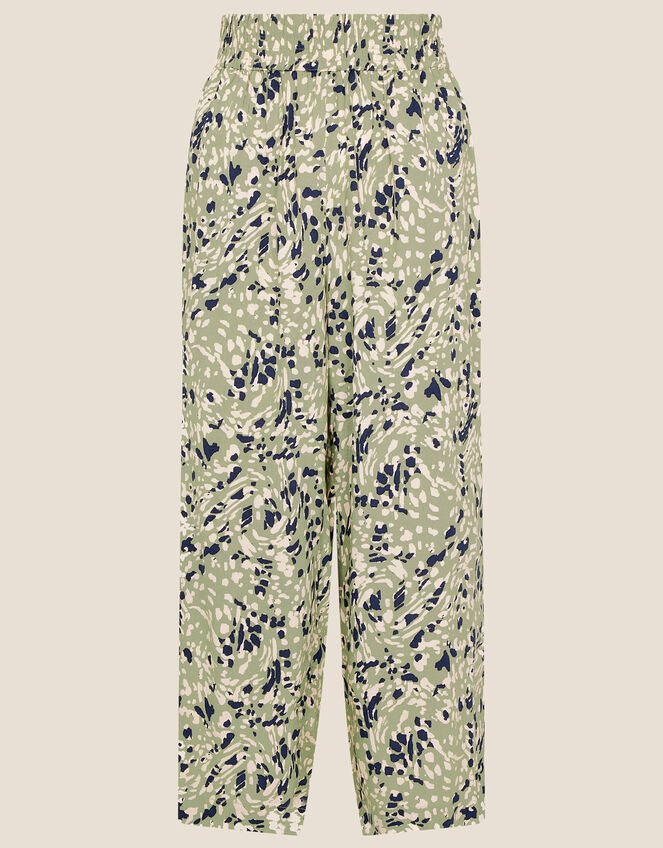 Printed Culottes in LENZING™ ECOVERO™, Green (KHAKI), large