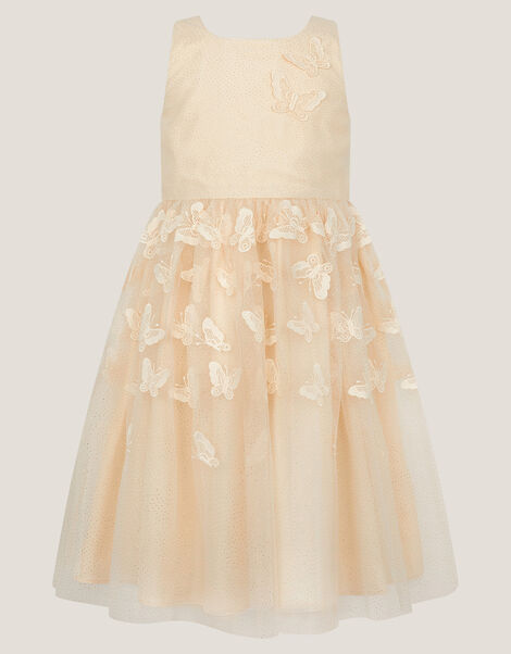 Mapel Butterfly Tulle Dress, Natural (CHAMPAGNE), large