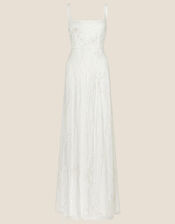 Kaley Embellished Square Neck Bridal Dress, Ivory (IVORY), large