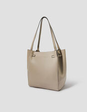 Kate Faux Leather Tote Bag, Grey (GREY), large