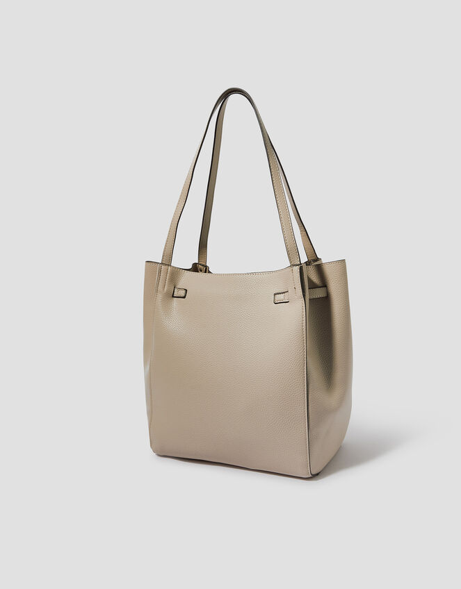 Kate Faux Leather Tote Bag, Grey (GREY), large