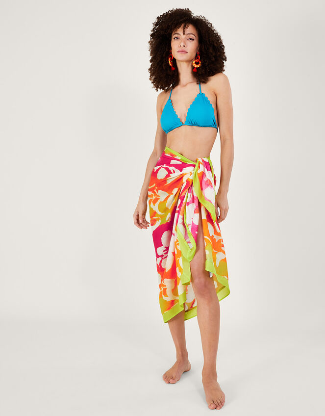 Abstract Floral Sarong, , large