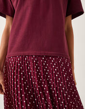 Senya Polka Dot Midi T-Shirt Dress, Red (BERRY), large