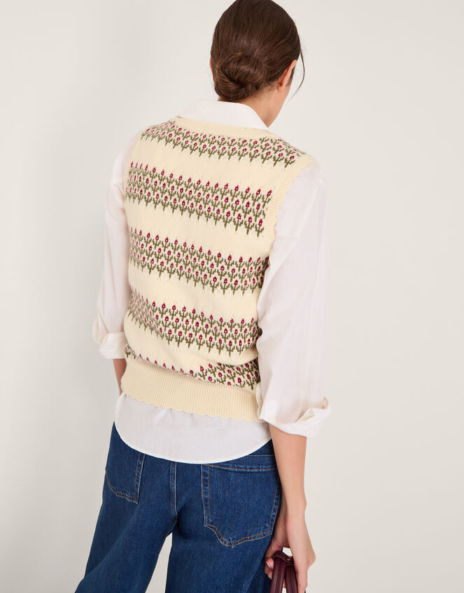 Ella Floral Knitted Vest, Ivory (IVORY), large