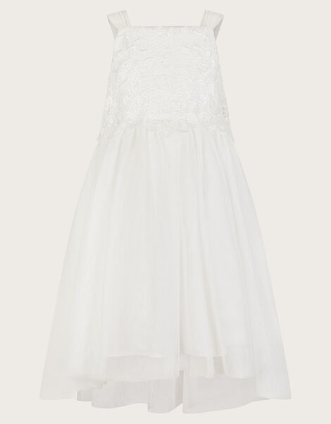 Anna Strappy Lace High-Low Dress, Ivory (IVORY), large