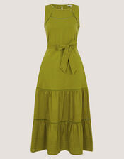 Jen Belted Jersey Maxi Dress, Green (GREEN), large
