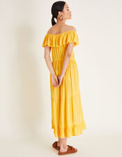 Avani Bardot Ruffle Dress, Yellow (YELLOW), large