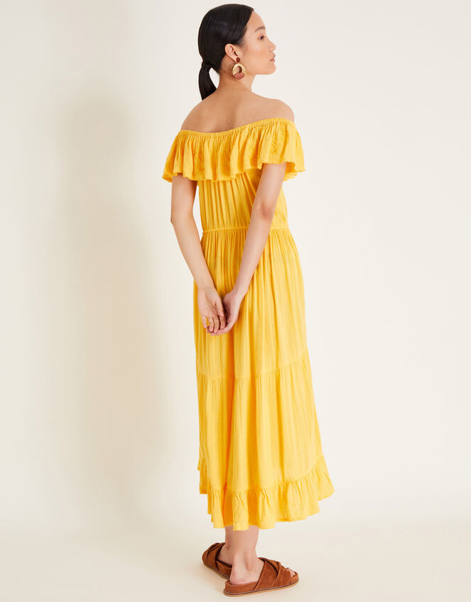 Avani Bardot Ruffle Dress, Yellow (YELLOW), large