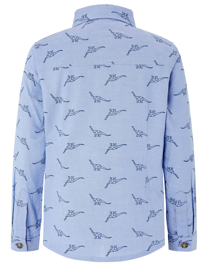 Dinosaur Long Sleeve Shirt, Blue (BLUE), large
