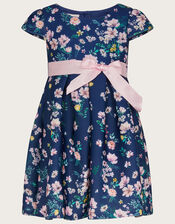 Baby Dita Floral Scuba Dress, Blue (NAVY), large
