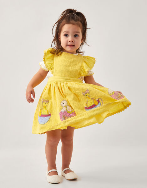 Baby Duck Pinafore Dress, Yellow (YELLOW), large