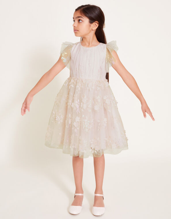 Penny Iridescent 3D Floral Dress, Pink (PALE PINK), large