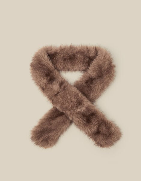 Esta Faux Fur Skinny Scarf , , large