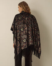 Regan Paisley Devor&eacute; Fringe Poncho, , large
