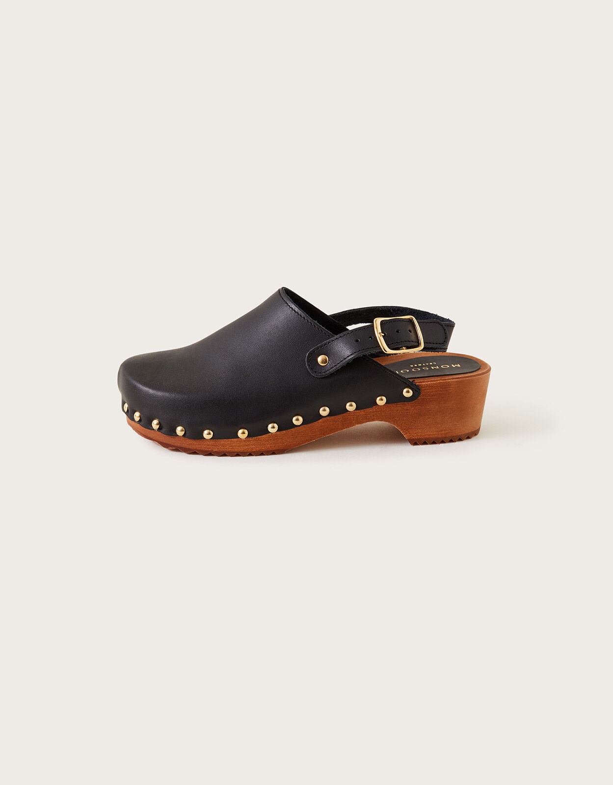 Leather Slingback Clogs Black | Women's 