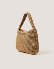 Ada Embroidered Woven Shoulder Bag, , large