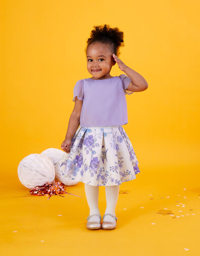 Baby Kim Foil Print Scuba Skirt and Top Set Multi, Multi (MULTI), large