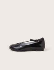 Patent Heart Ballet Flats, Black (BLACK), large