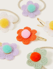 Crochet Flower Hair Accessory 8 Pack, , large