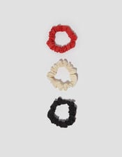 3-Pack Small Mix Hair Scrunchies, White (WHITE), large