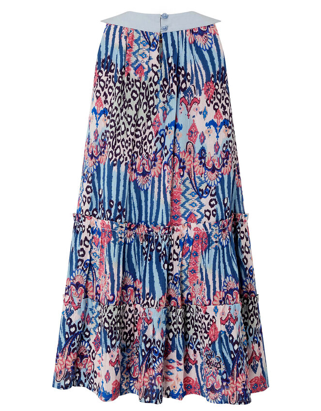 Mercy Clash Print Dress in LENZING™ ECOVERO™, Blue (BLUE), large