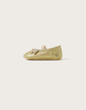 Lace Butterfly Detail Booties, Gold (GOLD), large