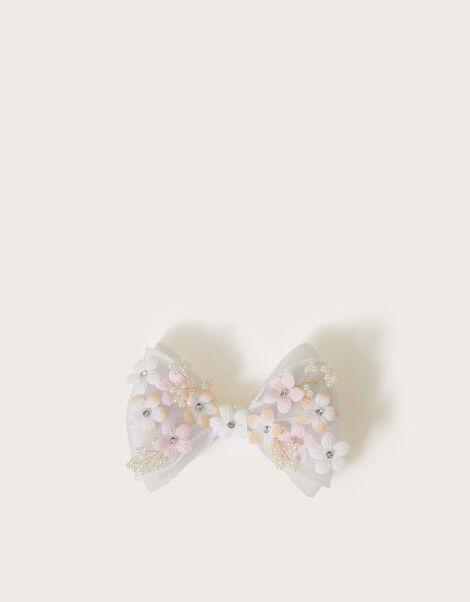 Maggie Embellished Petal Bow Hair Clip, , large
