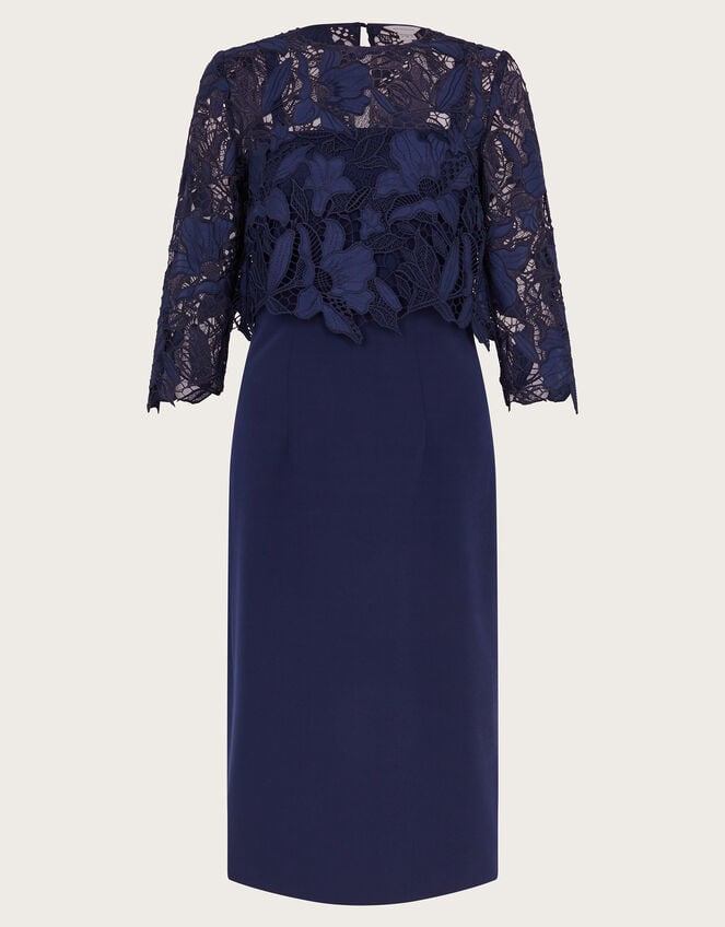 Maya Lace Dress, Blue (NAVY), large