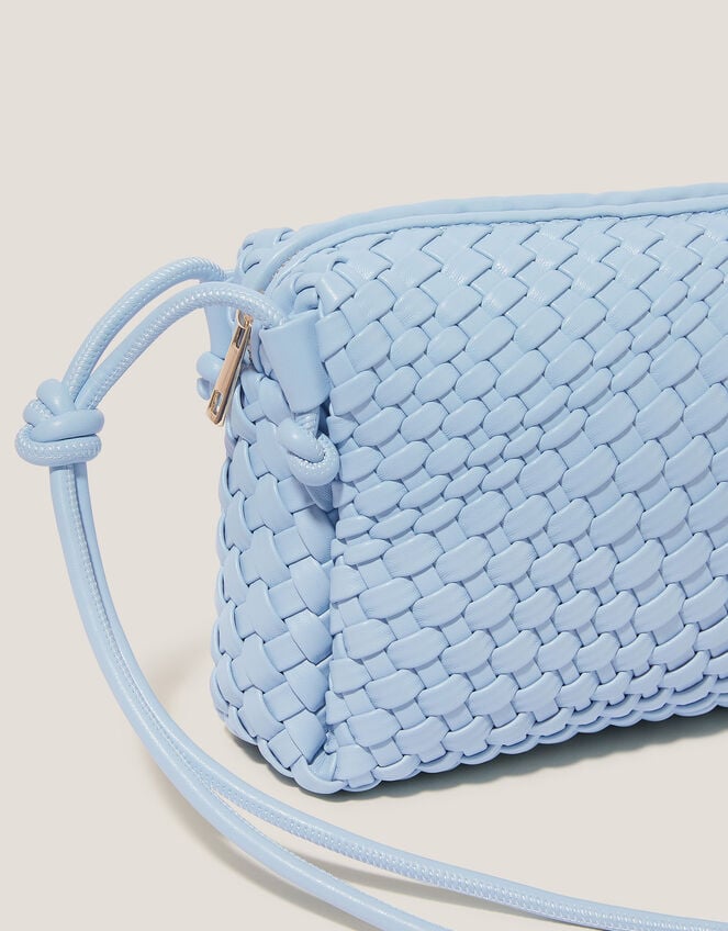 Piper Woven Cross Body Bag, Blue (BLUE), large