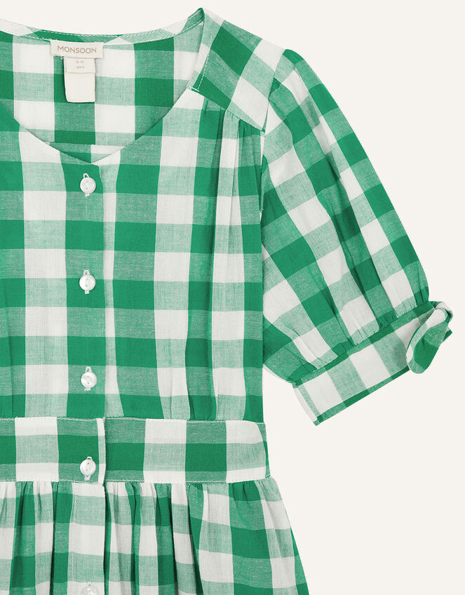 MINI ME Amina Gingham Dress, Green (GREEN), large