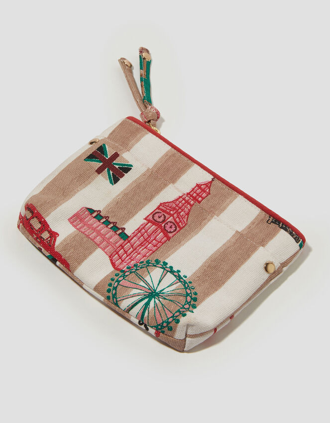 Stripe London Print Card Holder Purse, , large