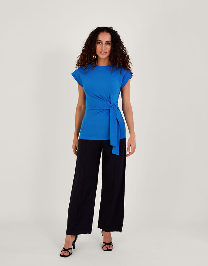 Side Knot Jersey Top, Blue (BLUE), large