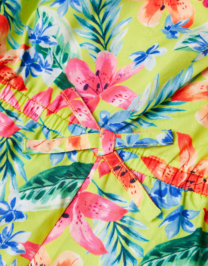 Tropical One-Shoulder Playsuit, Green (LIME), large