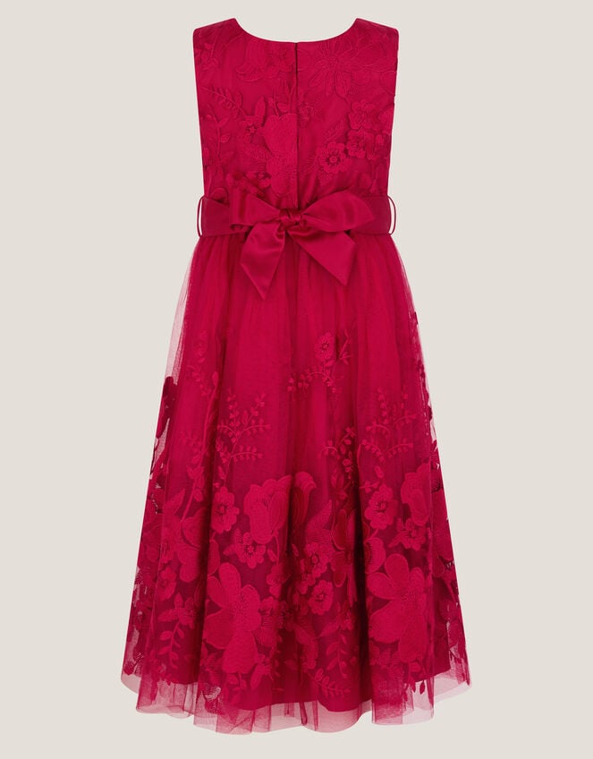 Alicia Lace Embroidered Party Dress, Red (RED), large