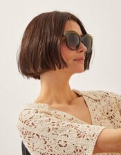 Curved Cat Eye Sunglasses, , large