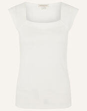 Clara Square Neck Vest, Ivory (IVORY), large