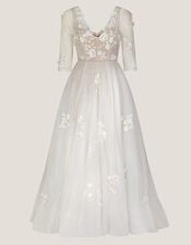 Lucy Embroidered Floral Maxi Wedding Dress, Ivory (IVORY), large