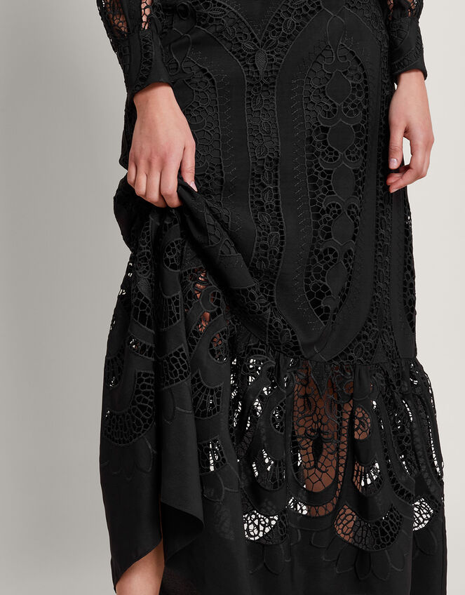Harlow Lace Maxi Dress, Black (BLACK), large