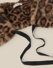 Niya Leopard Print Faux Fur Collar, , large