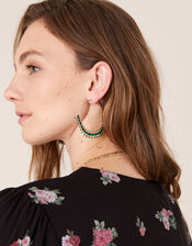 Ivy Beaded Hoop Earrings, , large