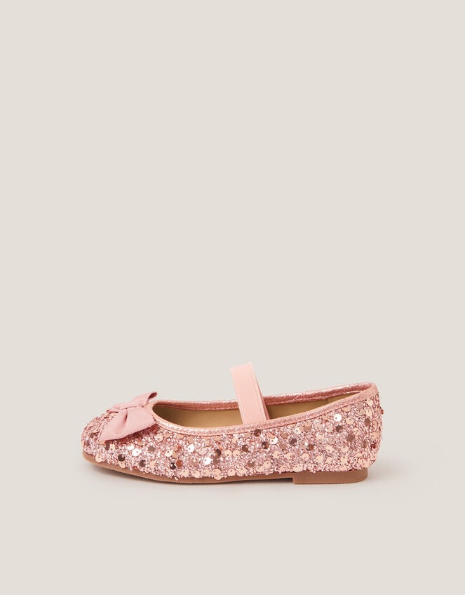 Bow Sequin Ballet Flats, Pink (PINK), large