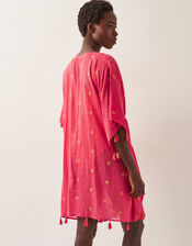 Ivy Palm Embroidered Kaftan, Orange (CORAL), large